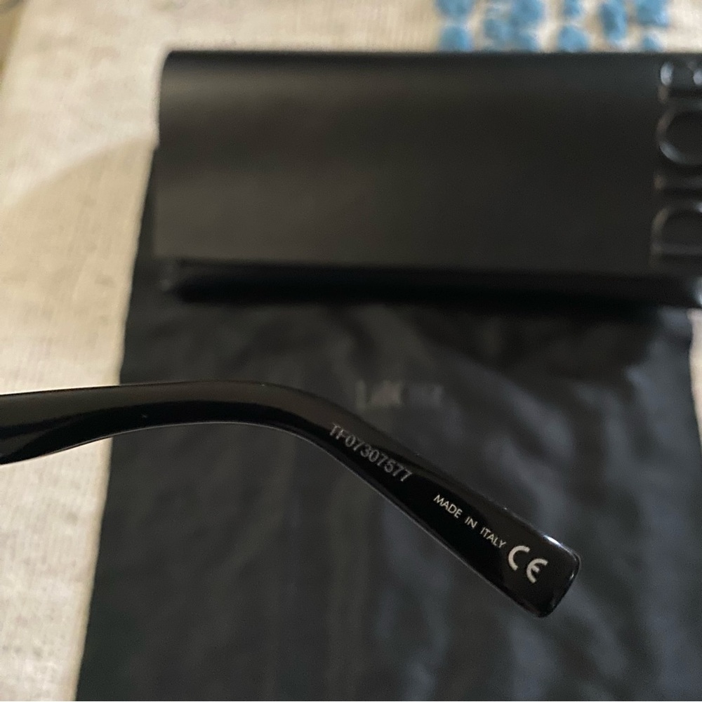 DIOR DIORBLACKSUIT S41  10A0 Shiny Black Smoke Square Sunglasses 55MM With Case - Picture 9 of 12